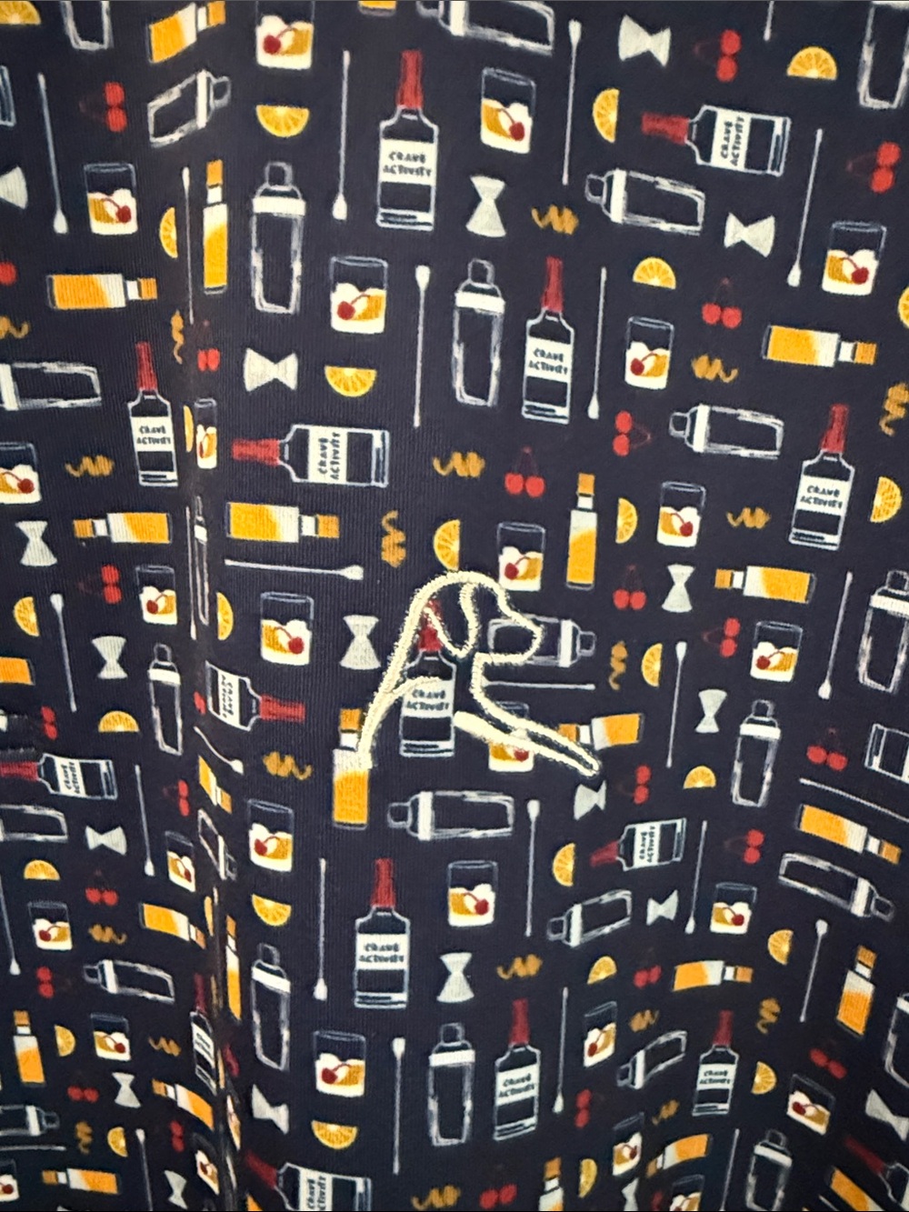 Rhoback Navy Coctail Multicolor Icon-Print Short Sleeve Golf Polo - Picture 3 of 3